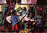 Max Beckmann cirkus caravan oil painting